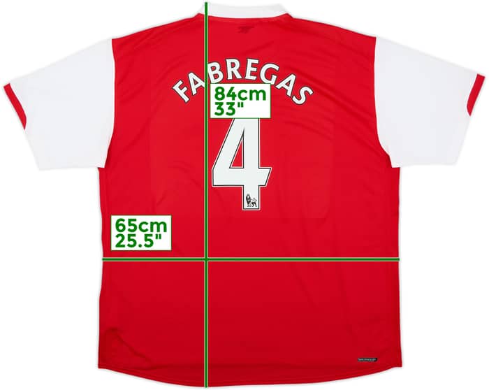 2006-08 Arsenal Home Shirt Fabregas #4 - 7/10 - (XXL)