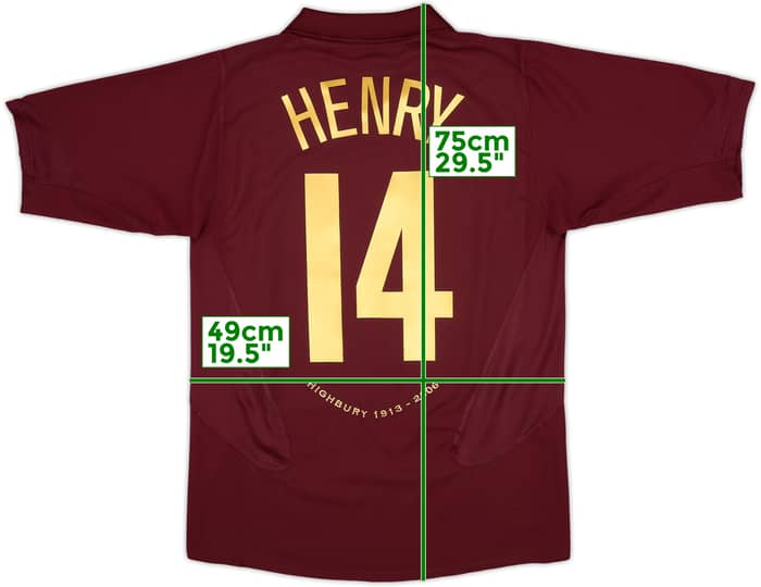 2005-06 Arsenal Camiseta Local Henry #14 - 9/10 - (M)