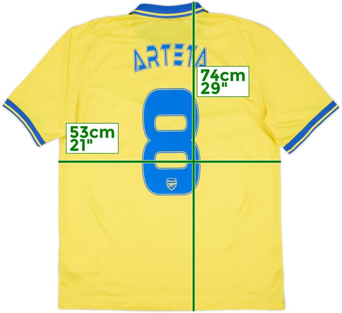 2013-14 Arsenal Visitante Camiseta Arteta #8 - 8/10 - (L)