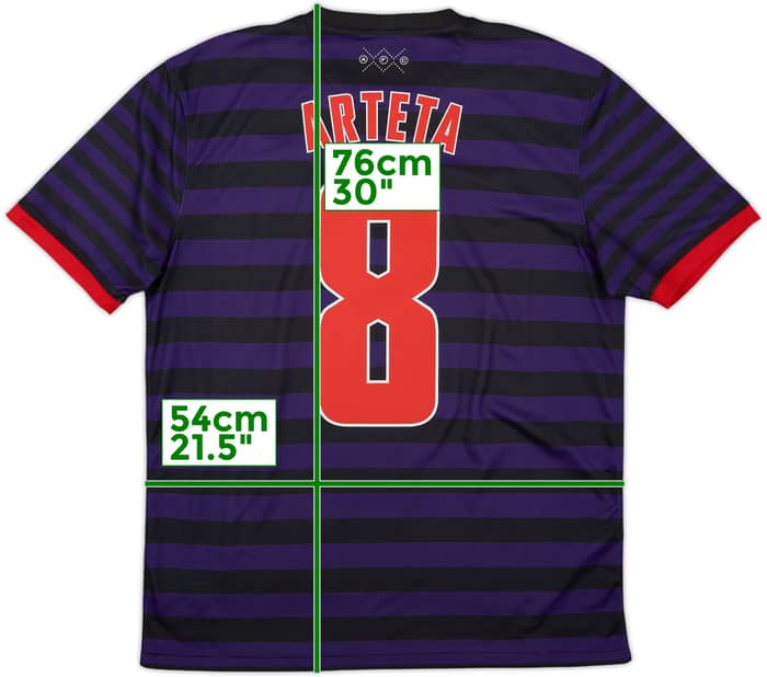 2012-13 Arsenal Away Shirt Arteta #8 - 8/10 - (L)