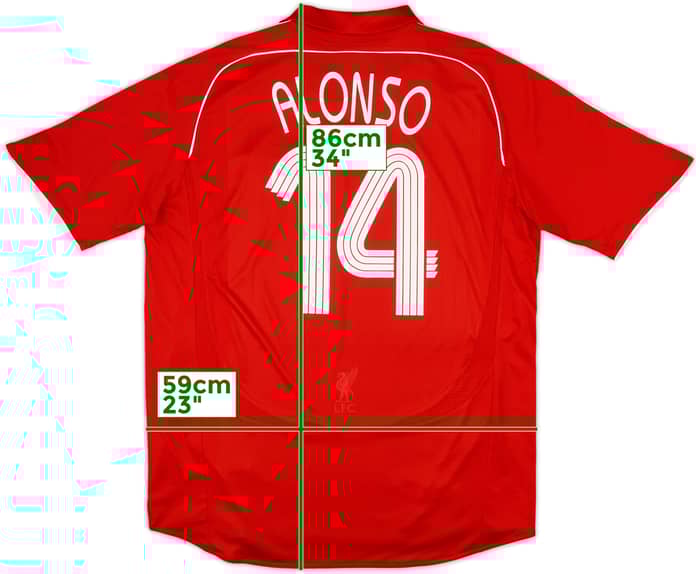 2006-08 Liverpool Home Shirt Alonso #14 - 6/10 - (XL)