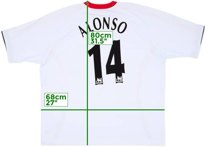 Camiseta de visitante del Liverpool 2005-06 Alonso #14 - 8/10 - (XXL)