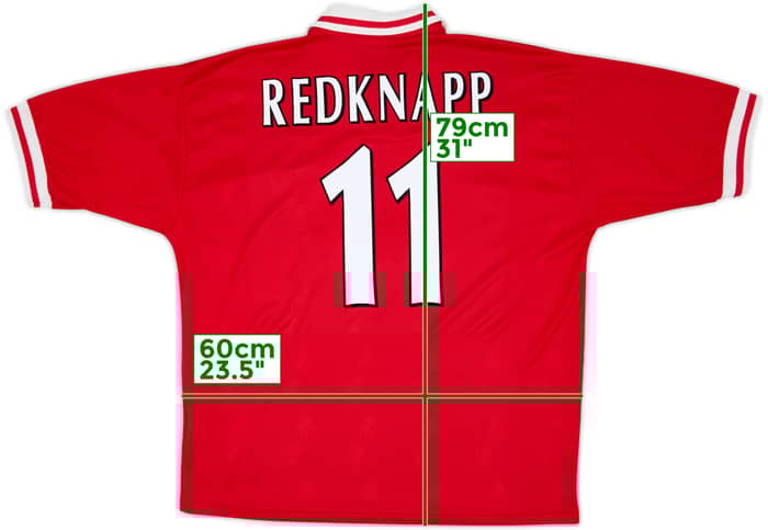 1996-98 Liverpool Home Shirt Redknapp #11 - 8/10 - (XL)