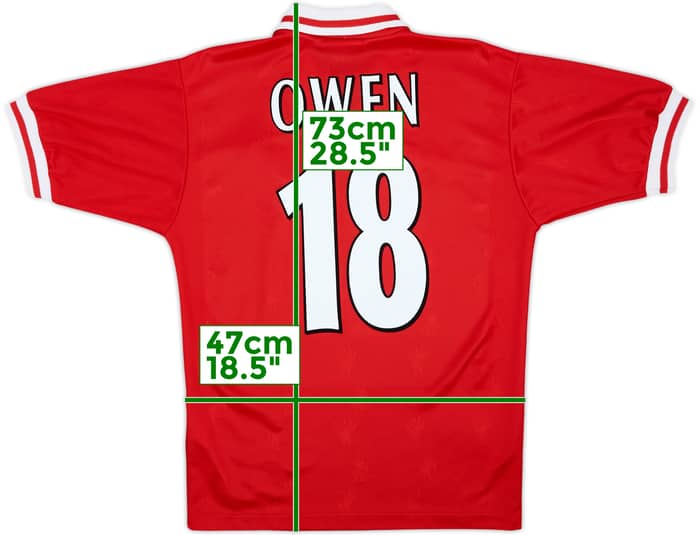 1996-98 Liverpool Home Shirt Owen #18 - 8/10 - (S)