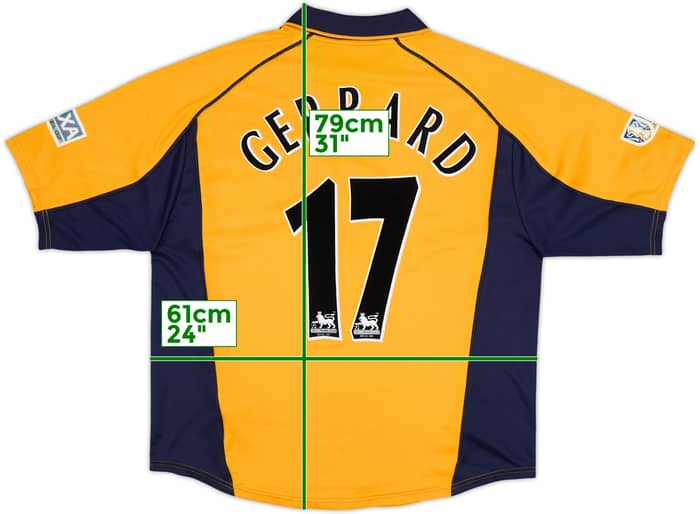 2000-02 Liverpool Away Shirt Gerrard #17 - 7/10 - (XXL)