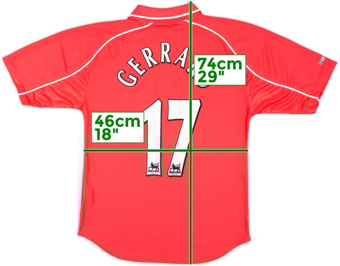 2000-02 Liverpool Home Shirt Gerrard #17 - 8/10 - (S)