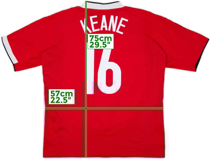 2004-06 Manchester United Home Shirt Keane #16 - 9/10 - (XL)