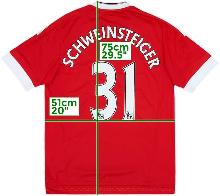 2015-16 Manchester United Home Shirt Schweinsteiger #31 - 8/10 - (M)