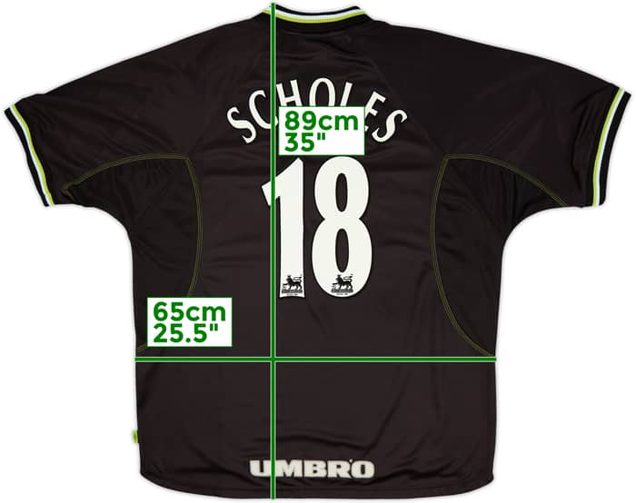 1998-99 Manchester United Third Shirt Scholes #18 - 8/10 - (XXL)