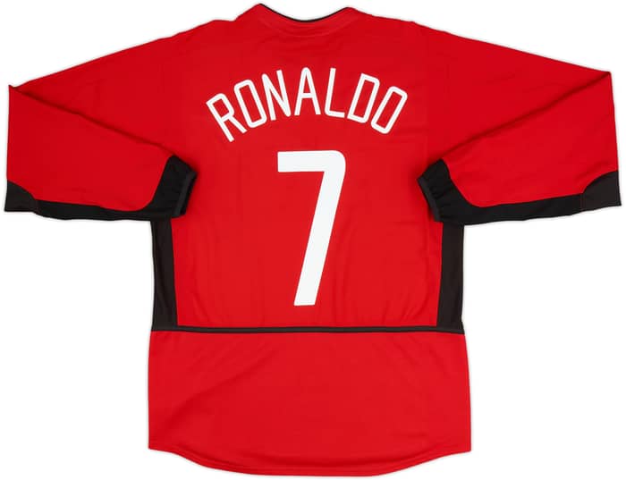 2002-04 Manchester United Home L/S Shirt Ronaldo #7 - 8/10 - (M)
