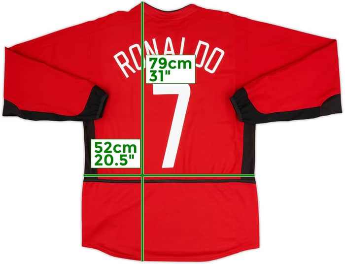 2002-04 Manchester United Home L/S Shirt Ronaldo #7 - 8/10 - (M)