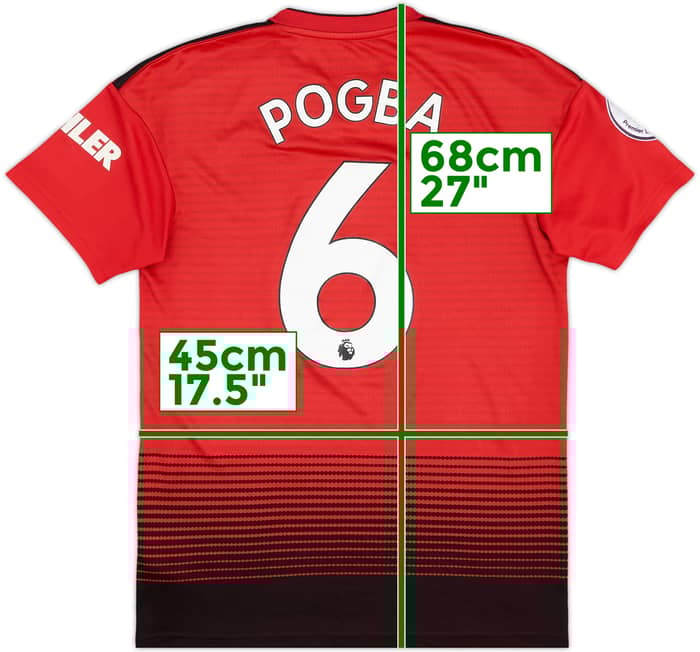 2018-19 Manchester United Home Shirt Pogba #6 - 8/10 - (S)