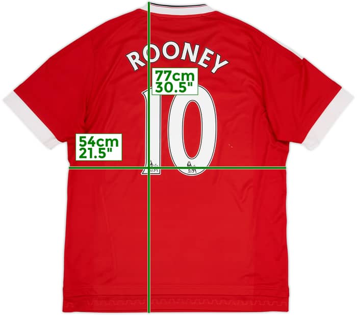 2015-16 Manchester United Home Shirt Rooney #10 - 7/10 - (L)