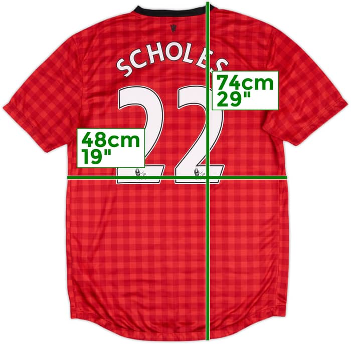 2012-13 Manchester United Home Shirt Scholes #22 - 7/10 - (M)
