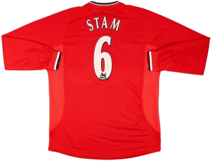 2000-02 Manchester United Home L/S Shirt Stam #6 - 8/10 - (L)