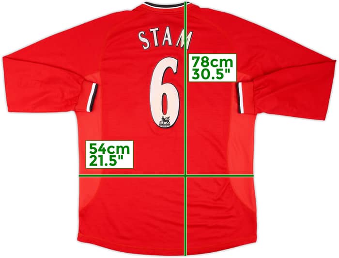 2000-02 Manchester United Home L/S Shirt Stam #6 - 8/10 - (L)