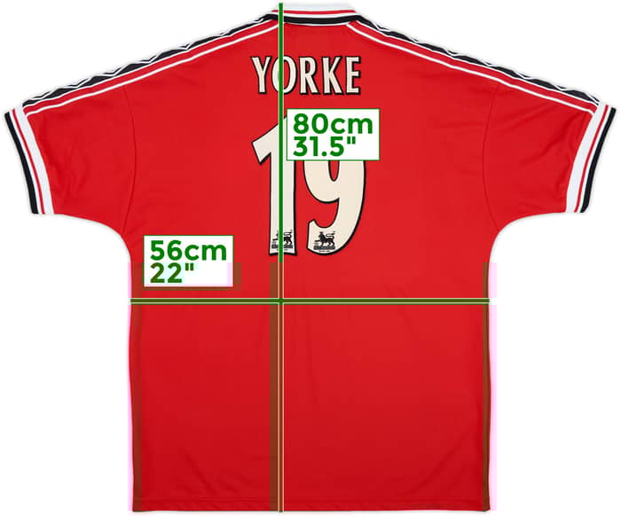 1998-00 Manchester United Home Shirt Yorke #19 - 9/10 - (L)