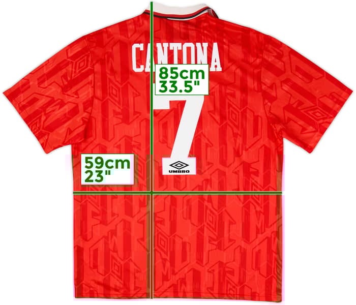 1992-94 Manchester United Home Shirt Cantona #7 - 8/10 - (XL)