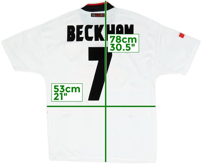 1997-99 Manchester United Away Shirt Beckham #7 - 8/10 - (M)