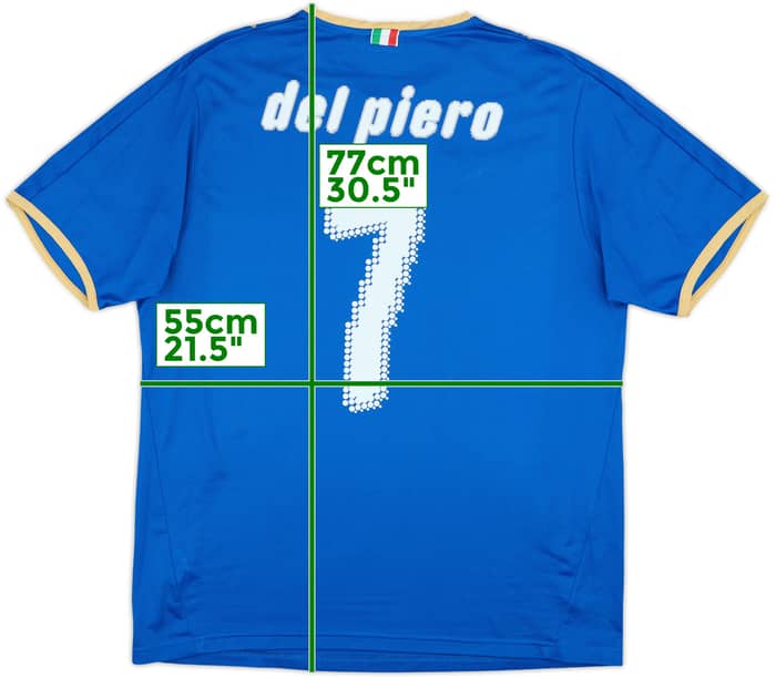 2007-08 Italy Basic Home Shirt Del Piero #7 - 8/10 - (L)