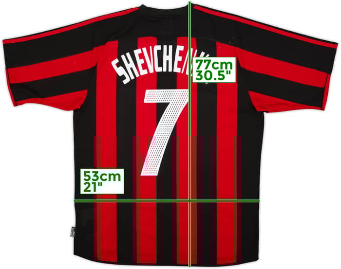 2003-04 AC Milan Home Shirt Shevchenko #7 - 7/10 - (M)