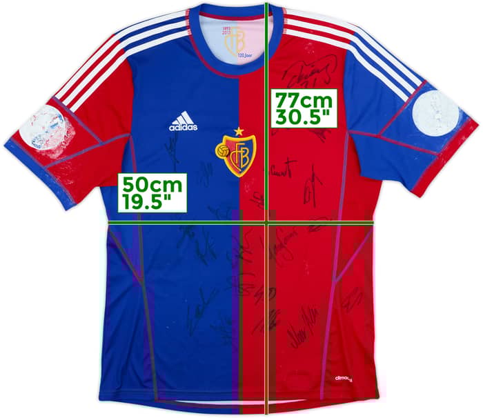 2013-14 FC Basel Squad Signed Home Shirt - 4/10 - (L)