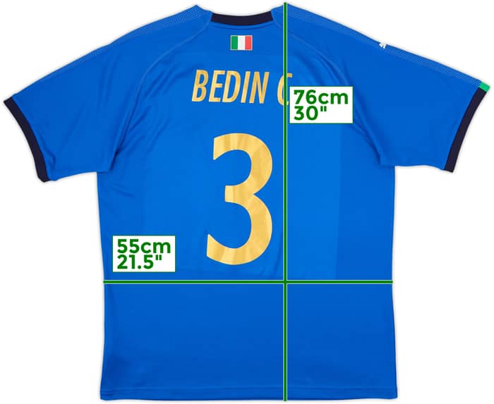 2018-19 Italy Home Shirt Bedin C. #3 - 8/10 - (L)