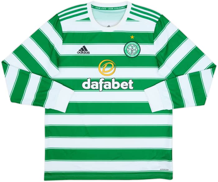 2021-22 Celtic Home L/S Shirt - 5/10 - (L)