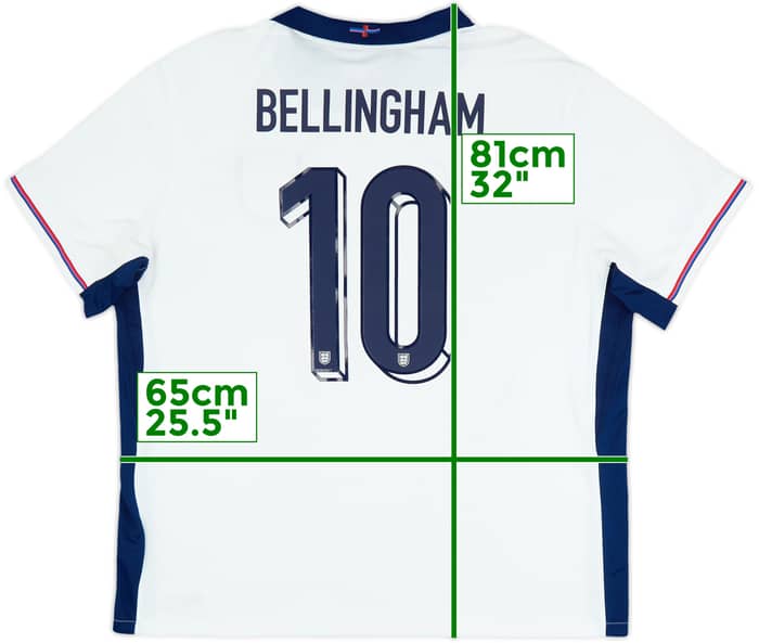 Camiseta de local de Inglaterra 2024-25 Bellingham #10 - 6/10 - (XXL)