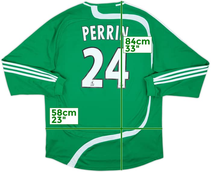 2007-08 Saint Etienne Home L/S Shirt Perrin #24 - 8/10 - (XL)