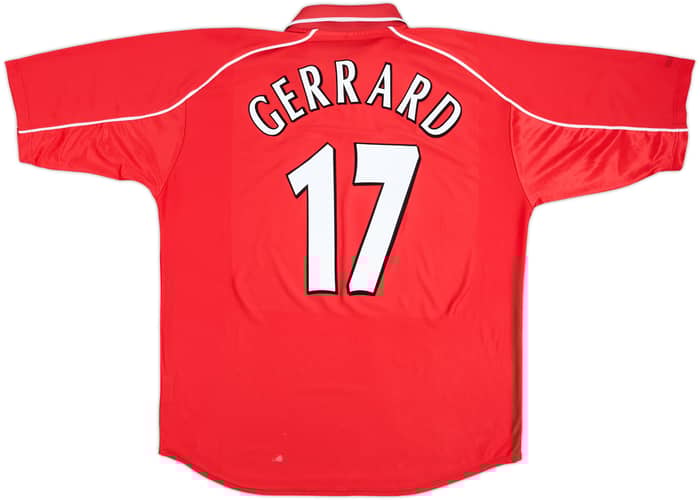 2000-02 Liverpool Home Shirt Gerrard #17 - 7/10 - (XL)