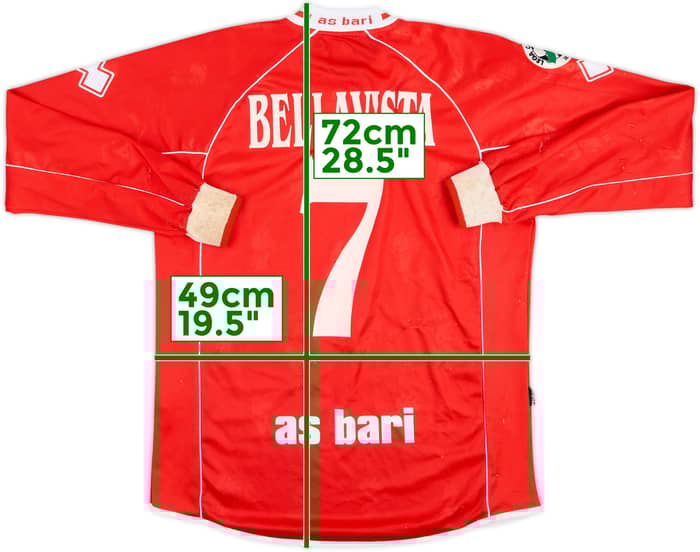 2005-06 Bari Match Issue Away L/S Shirt Bellavista #7