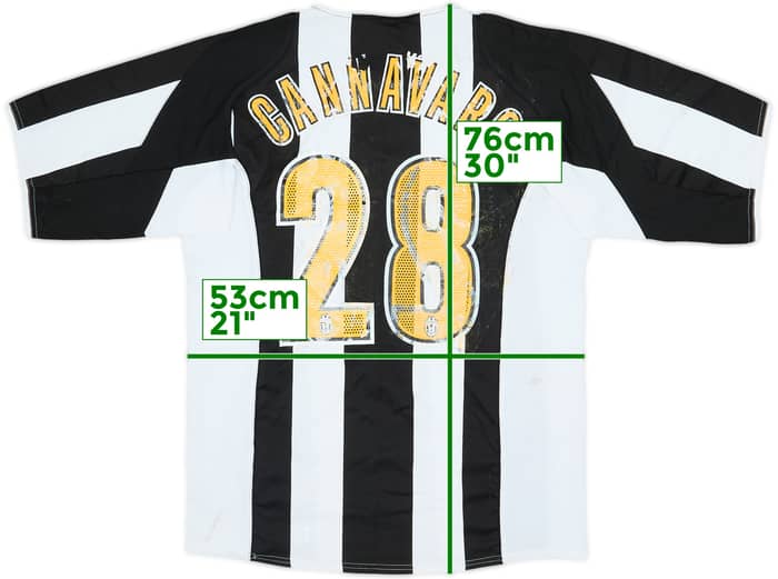 2004-05 Juventus Home Shirt Cannavaro #28 - 3/10 - (M)