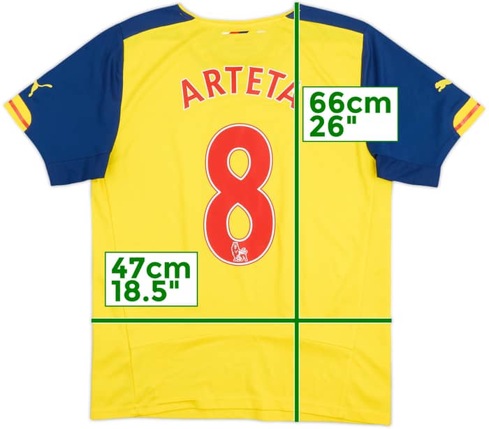 2014-15 Arsenal Away Shirt Arteta #8 - 7/10 - (S)