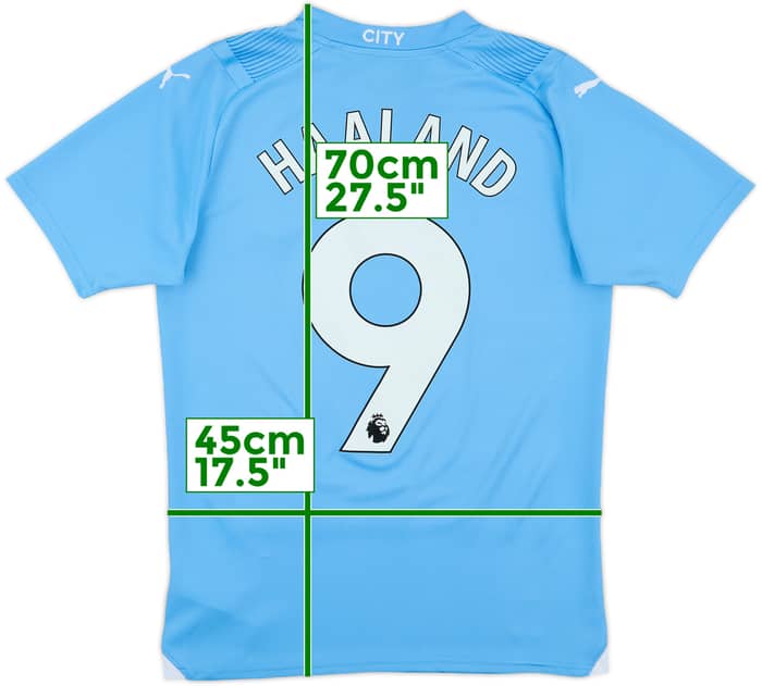 2023-24 Manchester City Home Shirt Haaland #9 - 9/10 - (S)