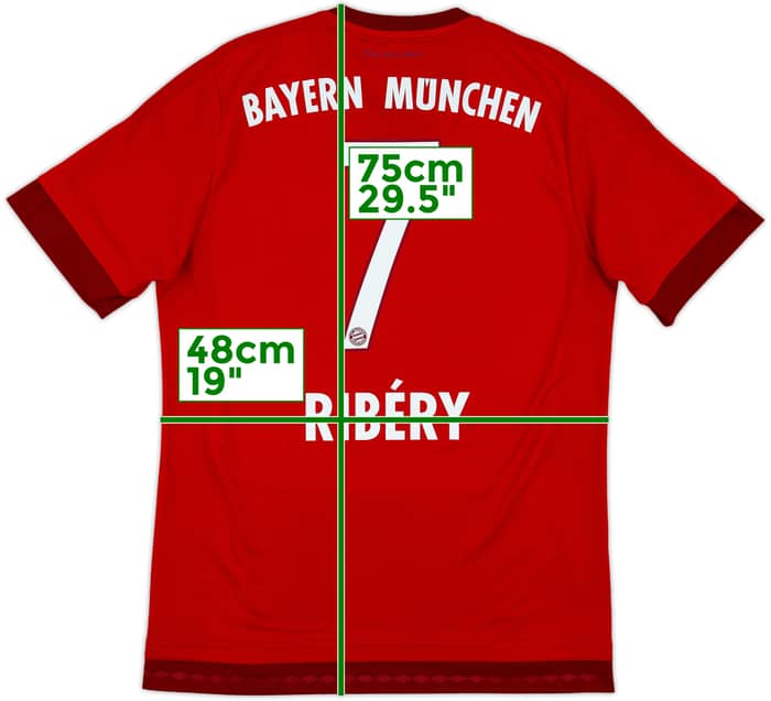 2015-16 Bayern Munich Home Shirt Ribery #7 - 8/10 - (M)