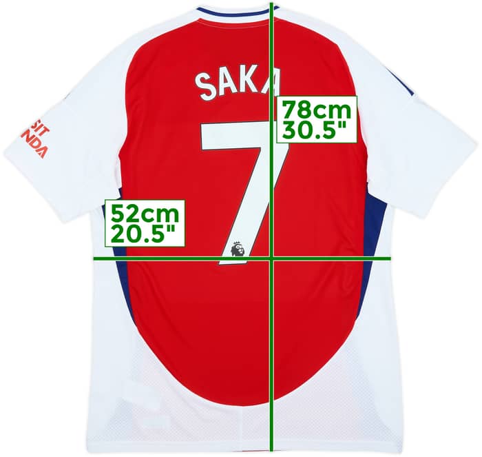 2024-25 Arsenal Home Shirt Saka #7 - 8/10 - (L)