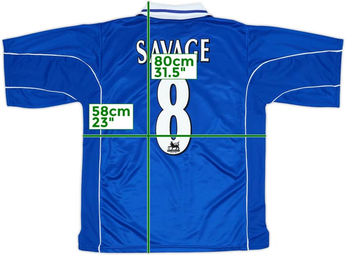 2001-02 Leicester Home Shirt Savage #8 - 9/10 - (L)