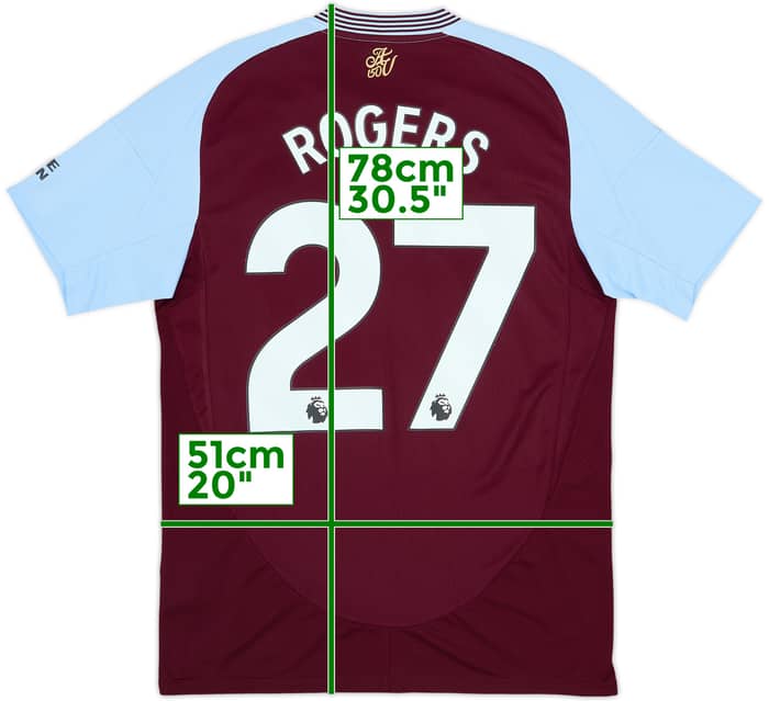 2024-25 Aston Villa Home Shirt Rogers #27 - 8/10 - (M)
