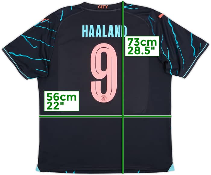 2023-24 Manchester City Third Shirt Haaland #9 - 6/10 - (XL)