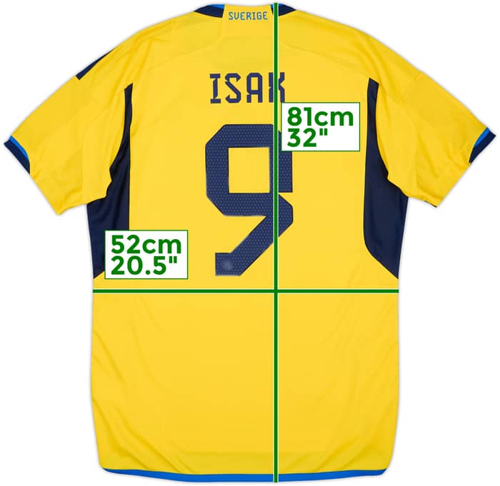 2022-23 Sweden Home Shirt Isak #9 - 8/10 - (L)