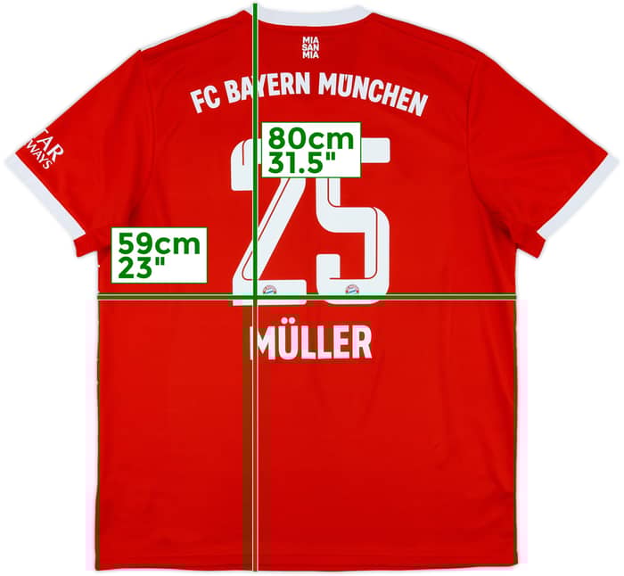 2022-23 Bayern Munich Home Shirt Muller #25 - 8/10 - (XL)
