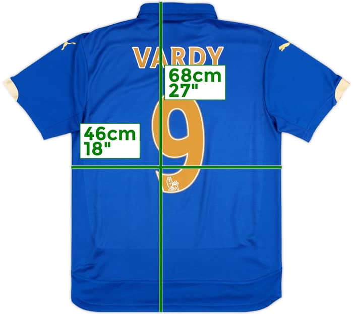 Camiseta de local del Leicester 2014-15 Vardy #9 - 6/10 - (15-16 Años)