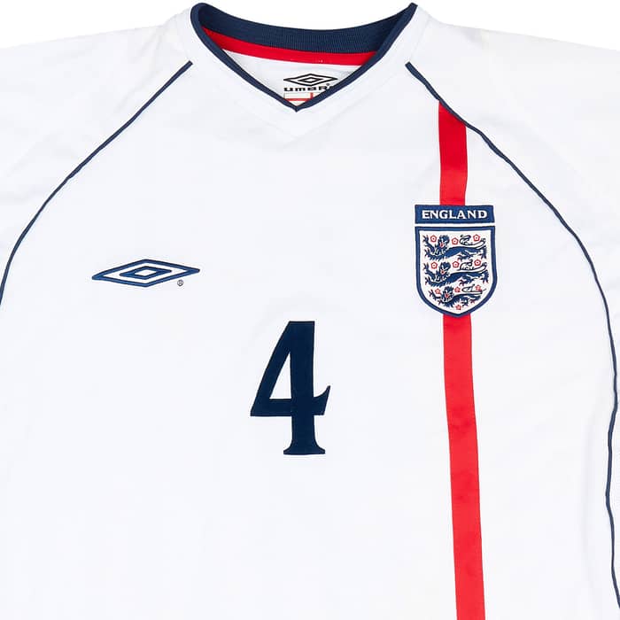 2001-02 England Match Issue Home L/S Shirt #4 (Butt)