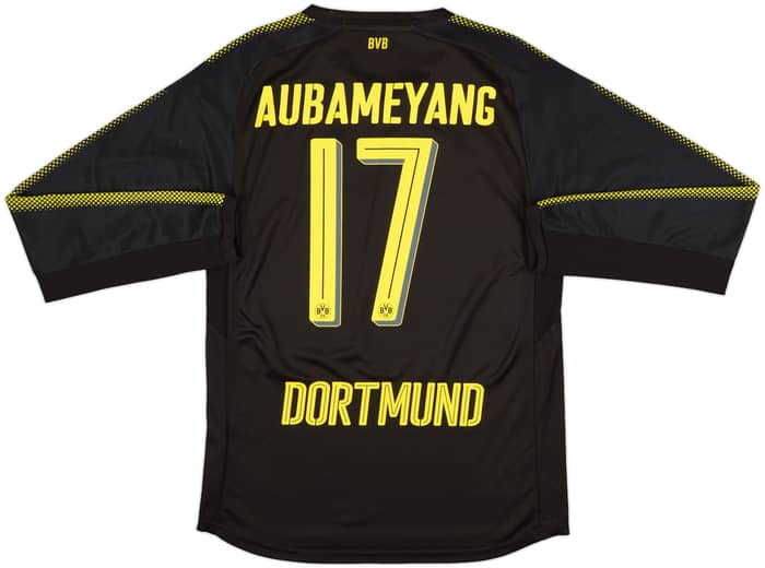 2017-18 Borussia Dortmund Away L/S Shirt Aubameyang #17 - 7/10 - (M)