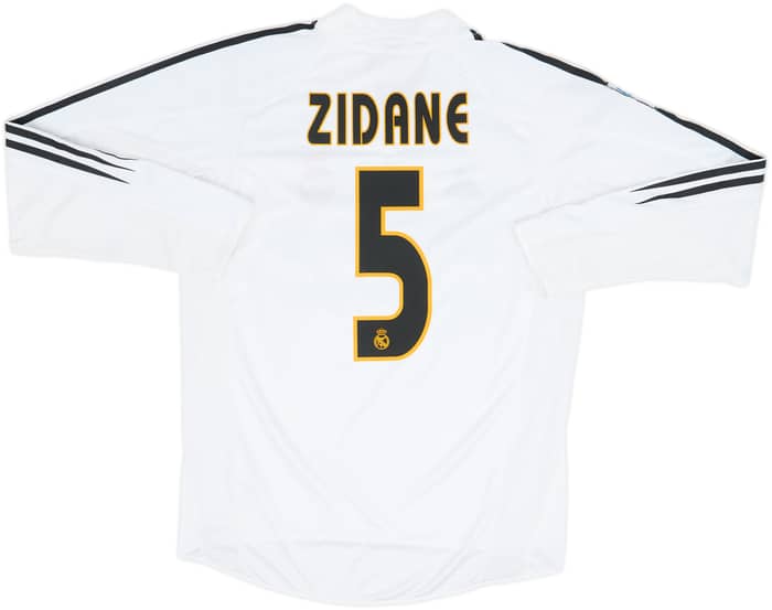 2004-05 Real Madrid Home L/S Shirt Zidane #5 - 8/10 - (M)