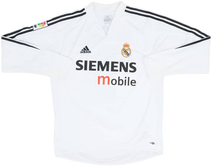 2004-05 Real Madrid Home L/S Shirt Zidane #5 - 8/10 - (M)