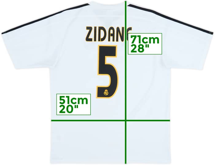 2003-04 Real Madrid Home Shirt Zidane #5 - 6/10 - (15-16 Years)
