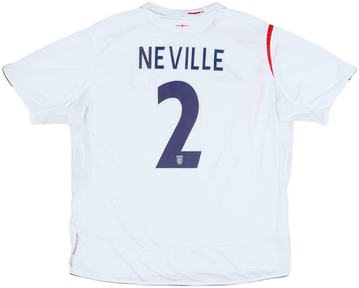 2005-07 England Home Shirt Neville #2 - 6/10 - (3XL)