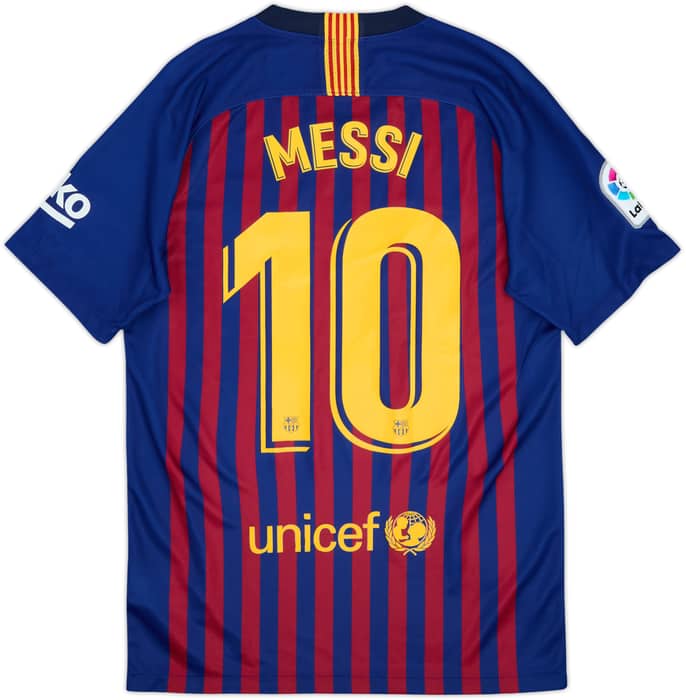 2018-19 Barcelona Home Shirt Messi #10 - 9/10 - (S)